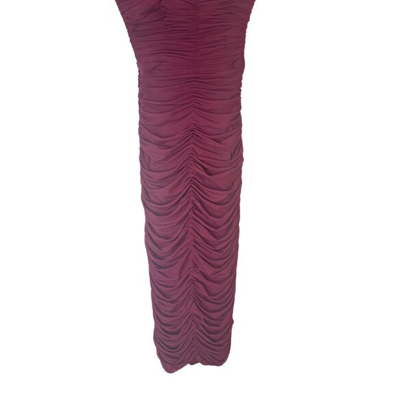 NWT Dress The Population Small Ruched Burgundy Strapless Midi Dress - Picture 6 of 14